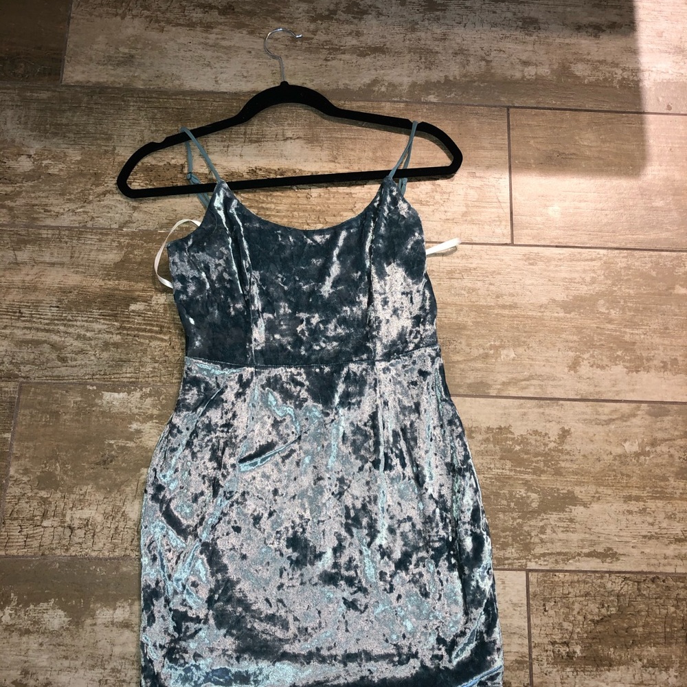 Light blue velvet dress